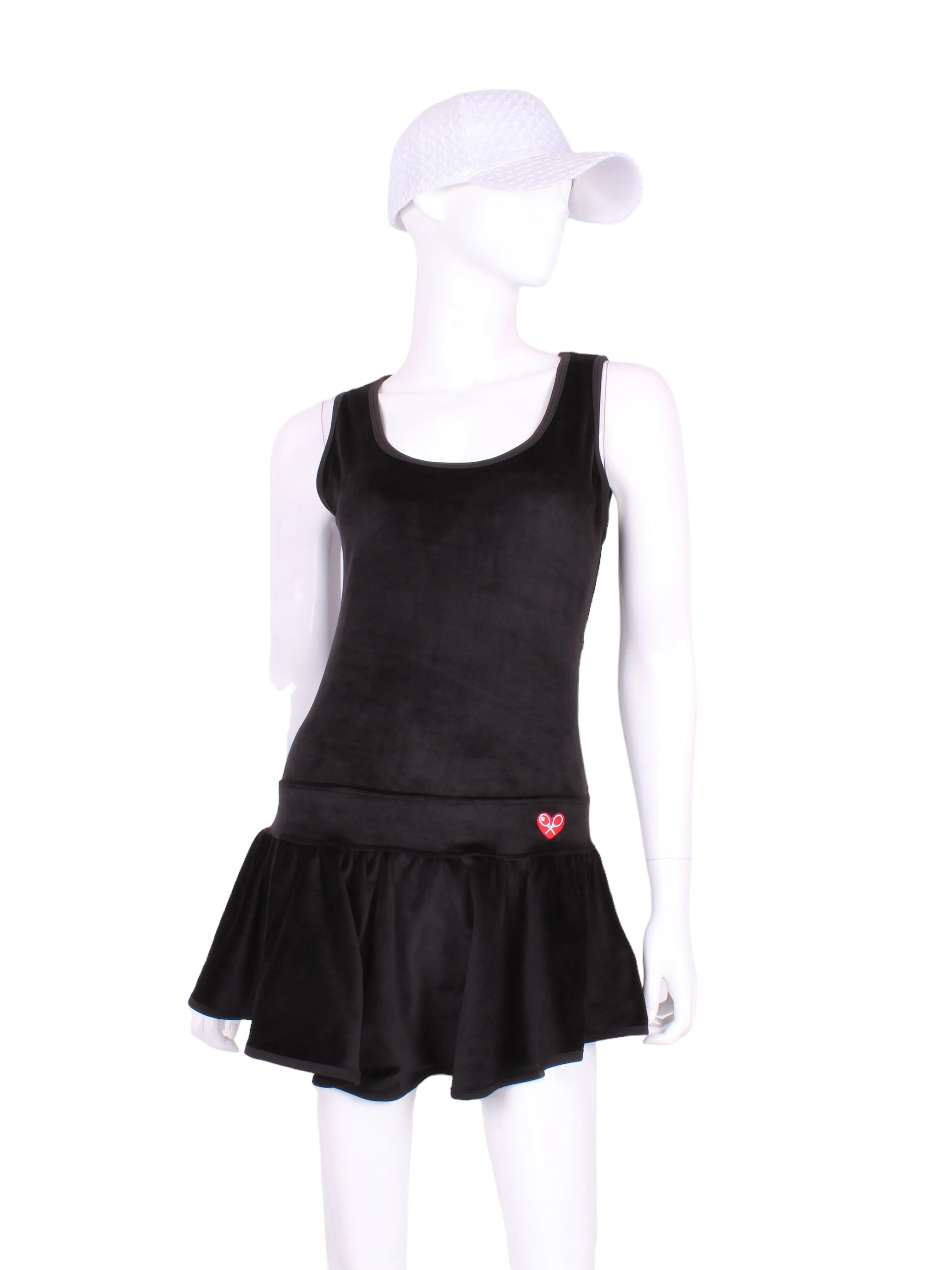 Sandra Mee Court To Cocktails Tennis Dress Black Velvet