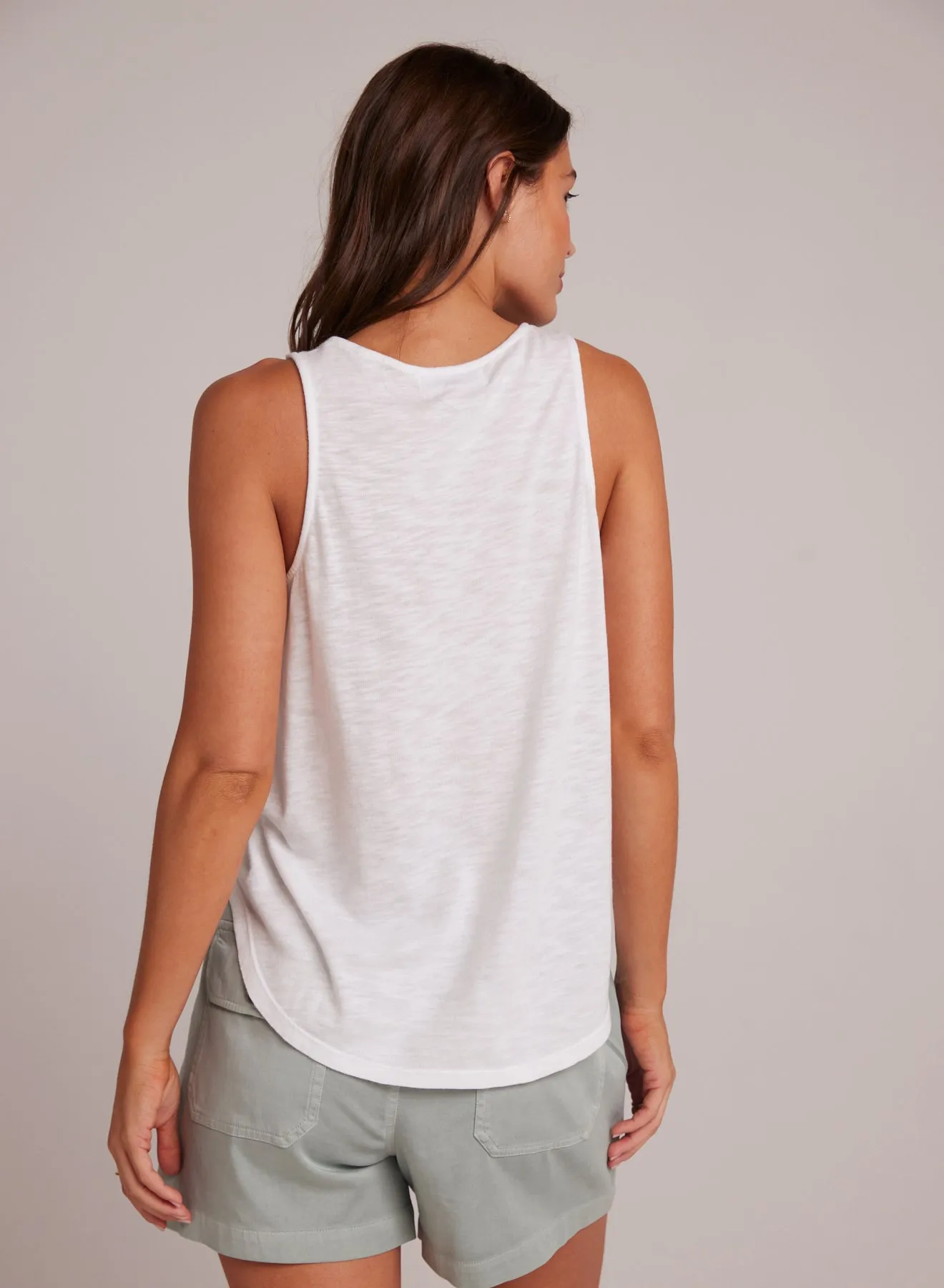 Scoop Neck Tank - White