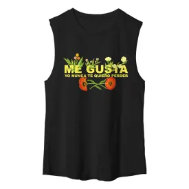 Shakira Poppies Muscle Tank - Black