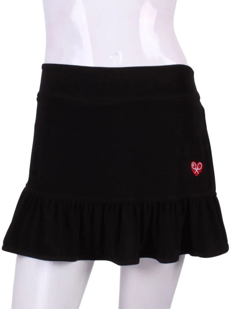 Soft Brushed Black Ruffle Skirt