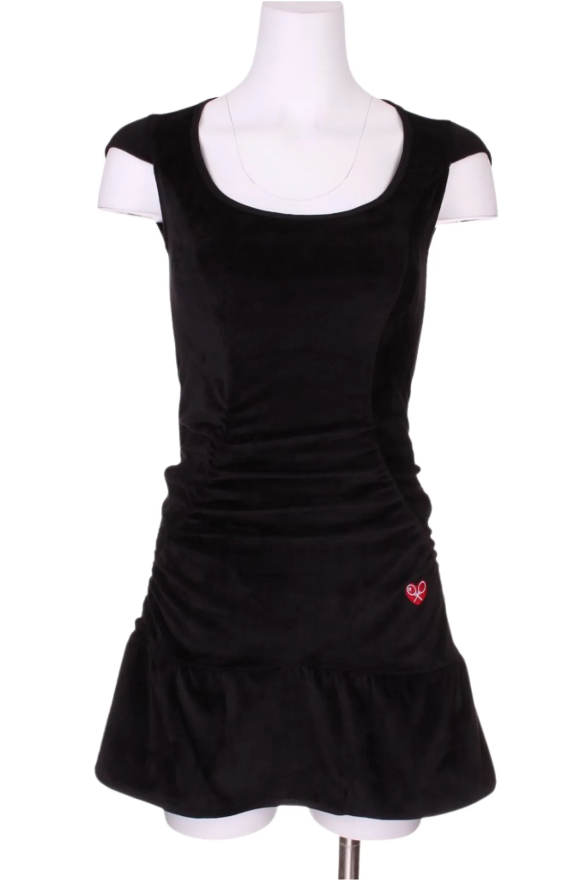 Solid Black Velvet Monroe Tennis Dress