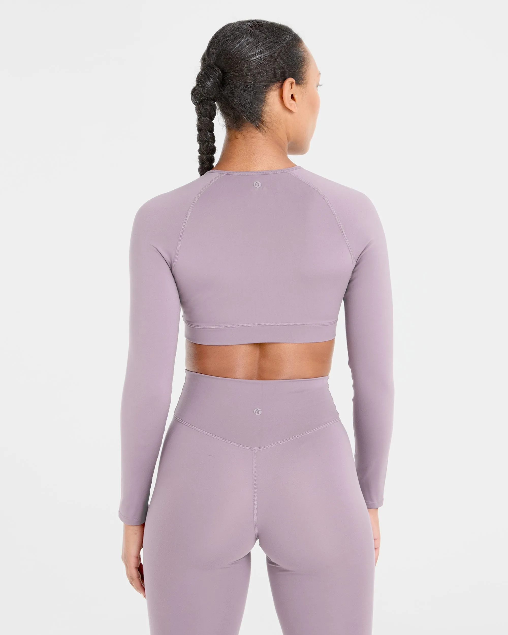 Staple Long Sleeve Crop Top - Mauve Purple