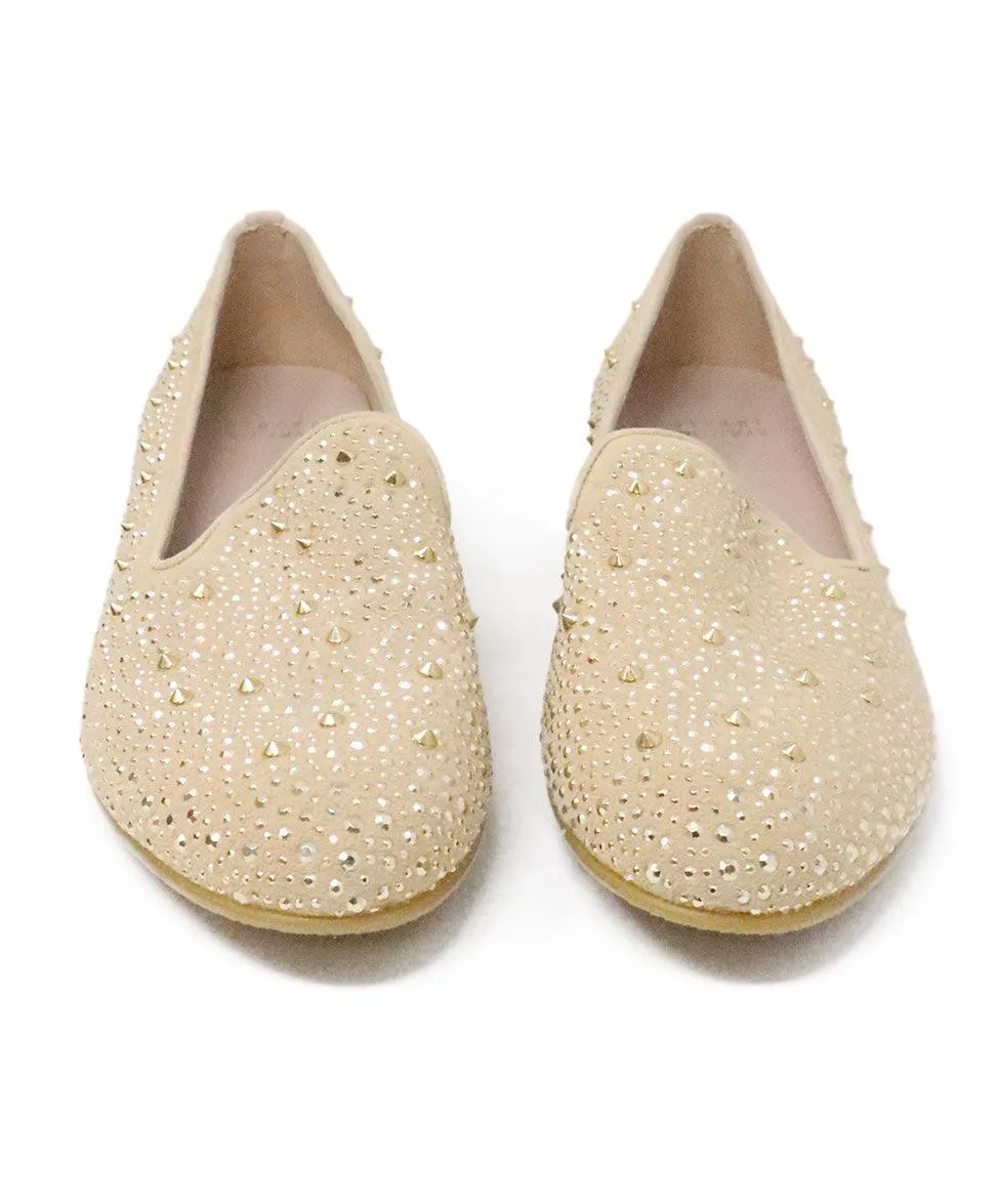 Stuart Weitzman Beige Studded Flats sz 8.5