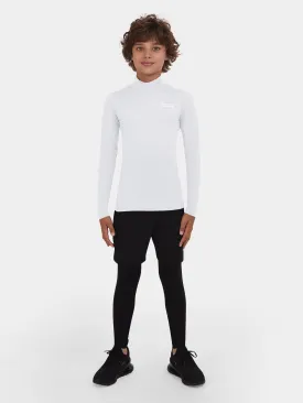 SuperThermal Compression Base Layer Long Sleeve Mock Neck For Boys With Brushed Inner Fabric