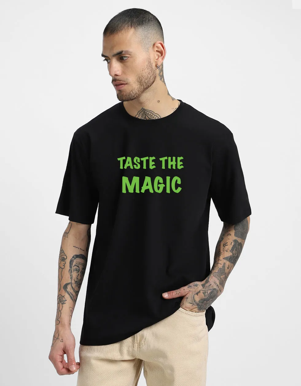 TASTE OF MAGIC Black Oversized Tshirt