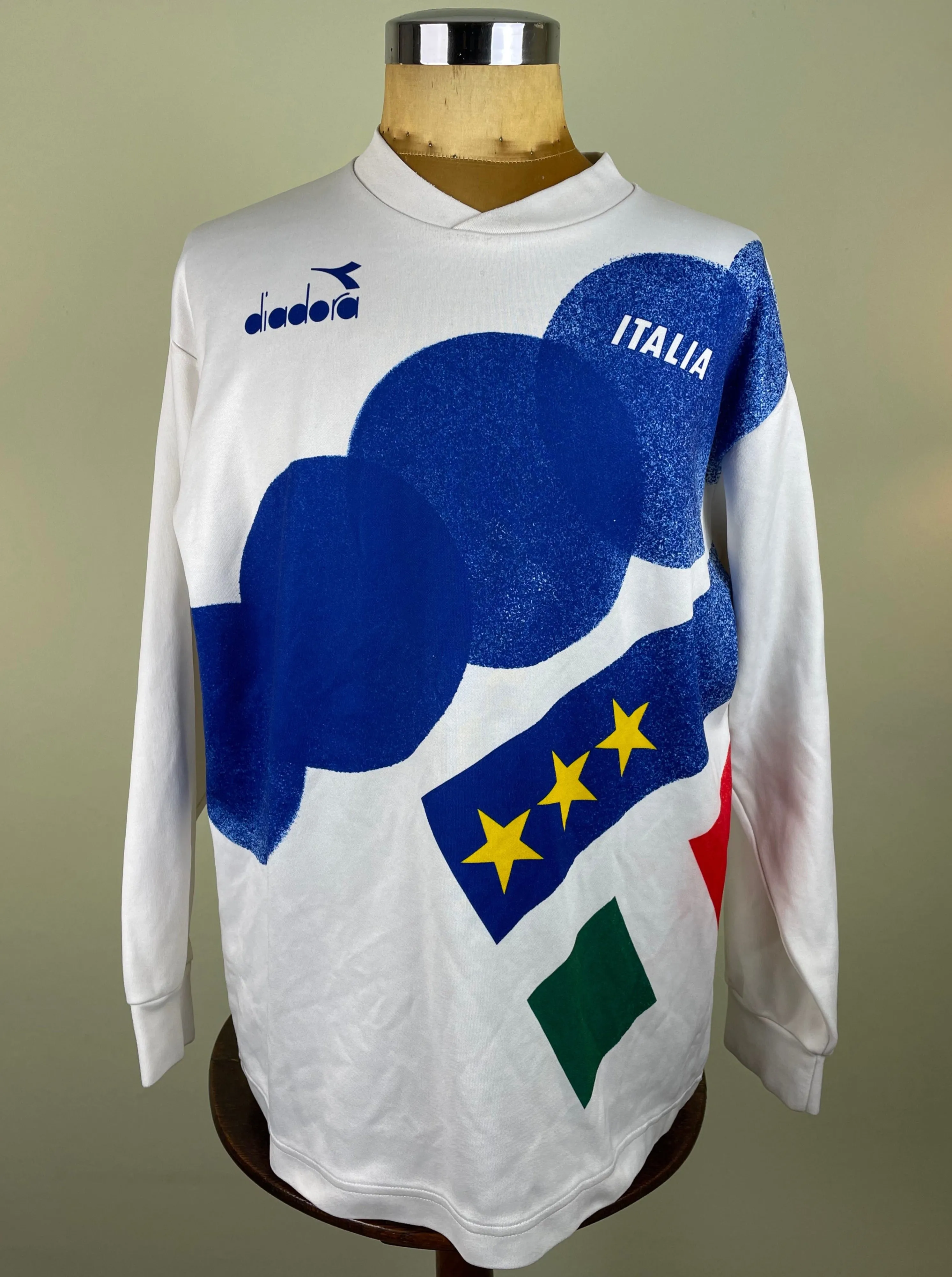 Diadora 1992 Italy U21 Player Issue Training Top - Authentic Vintage Soccer Apparel