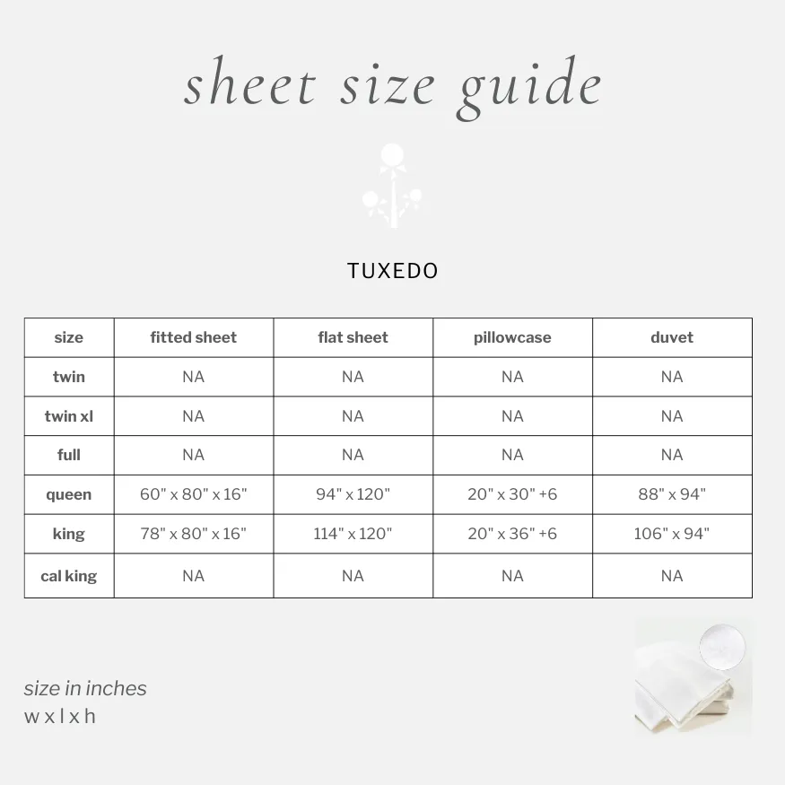 tuxedo flat and fitted sheet pair