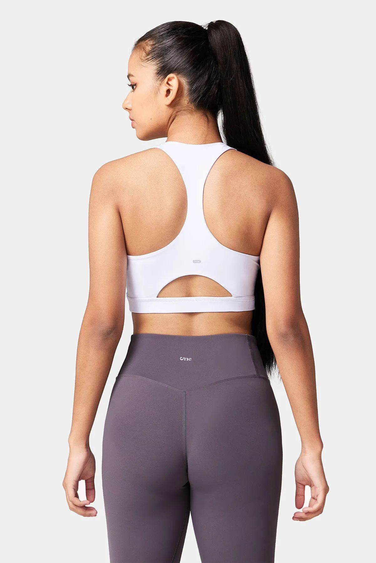 V-neck Cut-out Back Piece Detail Sports Bra