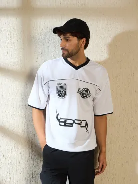 White Mesh Football Jersey Tshirt