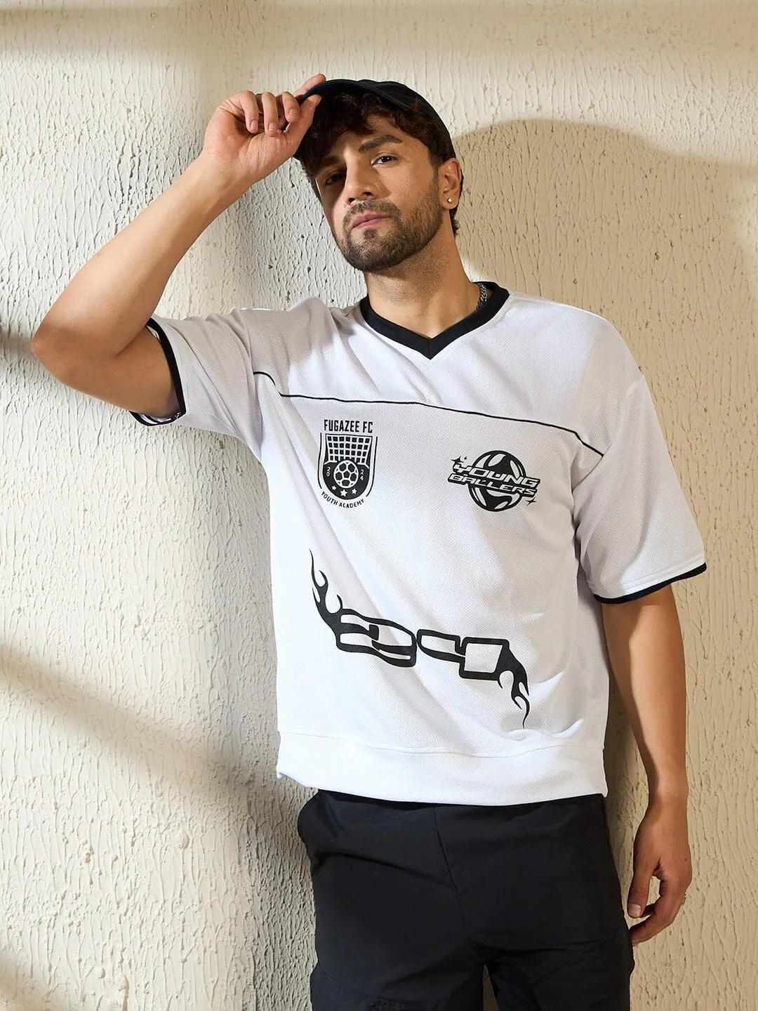 White Mesh Football Jersey Tshirt