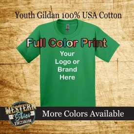 Youth Gildan 100% Cotton Short Sleeve Tee Shirt